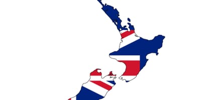 Карта Новой Зеландии и флаг