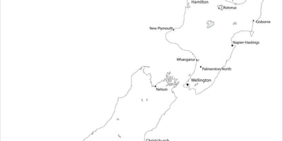 Новая Зеландия карта с городами