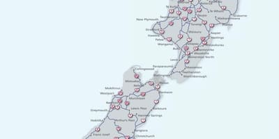 Карта Новой Зеландии шоссе 