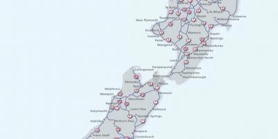 Новая Зеландия дорогах карте