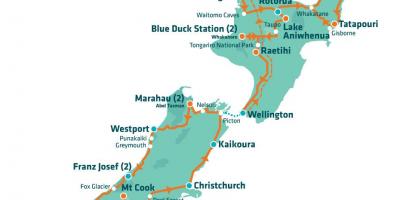 Новая Зеландия достопримечательности на карте