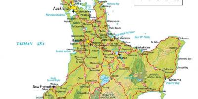 Карта северной части Новой Зеландии